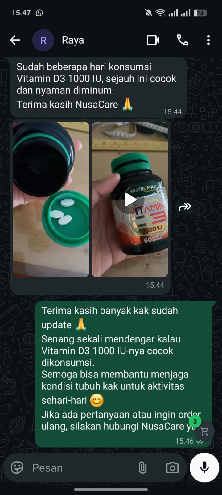 Review pelanggan Nutrimax Vitamin D3