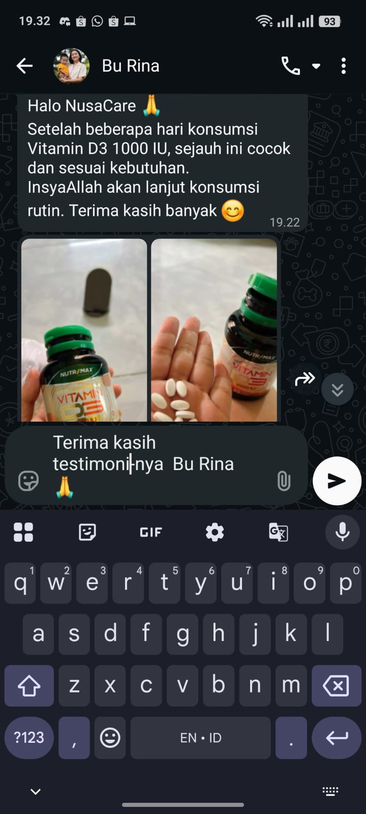 Pengalaman pengguna Nutrimax Vitamin D3